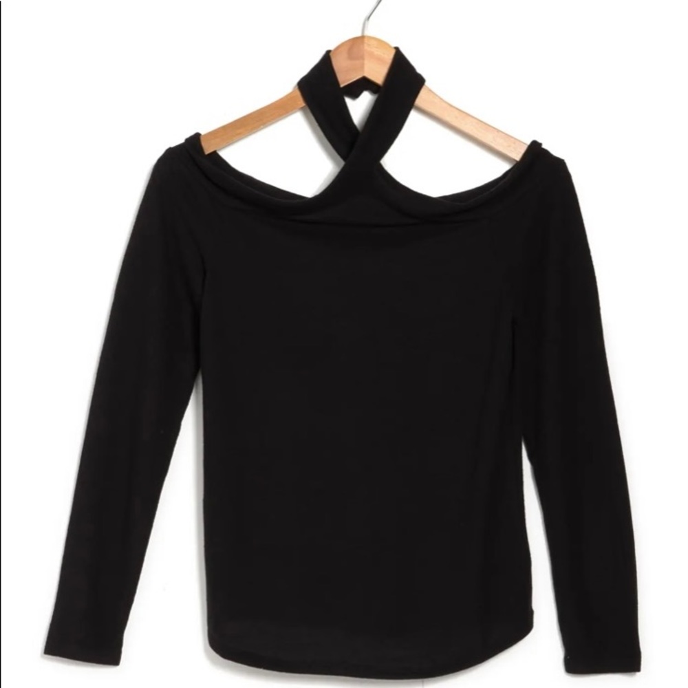 Halter knit cold shoulder